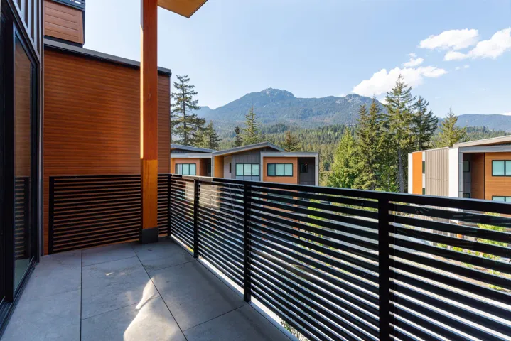Balcony with a mountain view