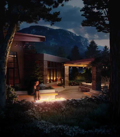 View of patio featuring a mountain view