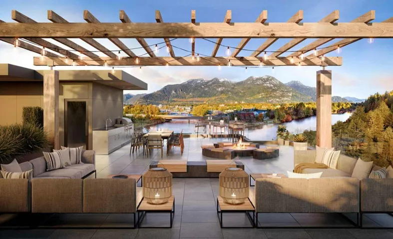 View of patio / terrace with an outdoor living space, a pergola, outdoor dining area, and area for grilling