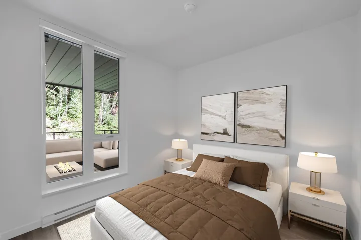 Bedroom with wood finished floors
