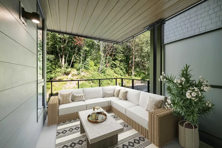 Balcony with an outdoor hangout area