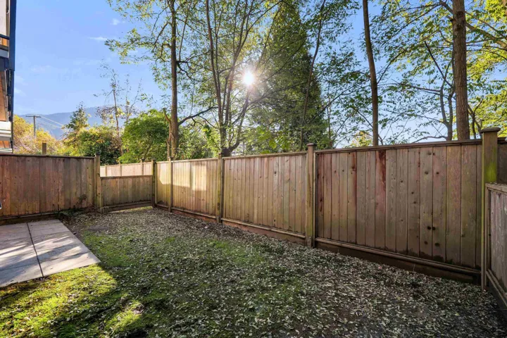 View of fenced backyard