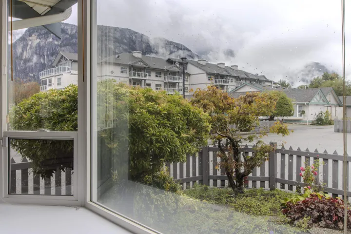 Balcony with a mountain view