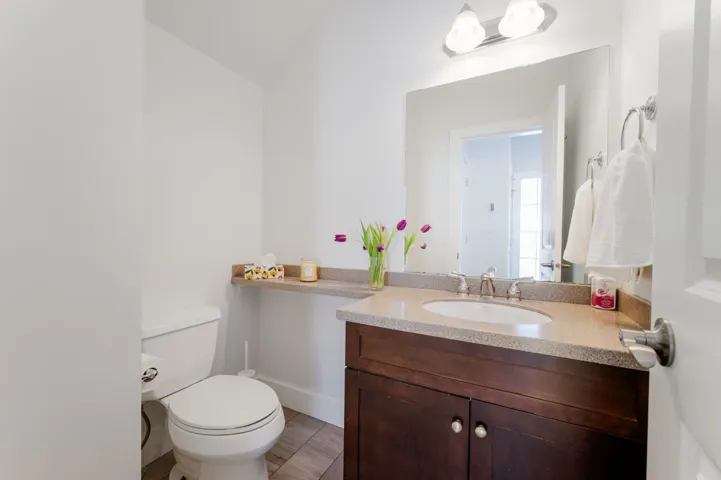 Bathroom featuring toilet and vanity