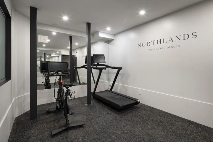 Workout area with recessed lighting