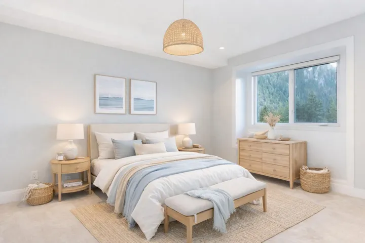 Virtually staged bedroom with stunning views of the Chief