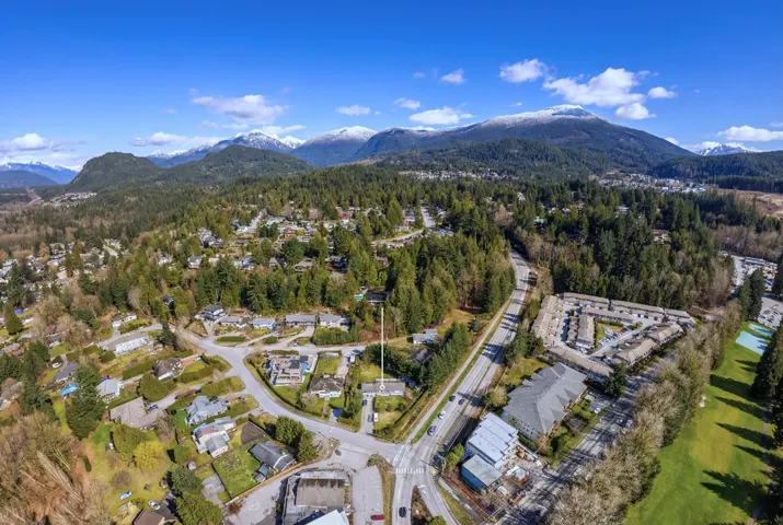 Bird's eye view of a mountain backdrop