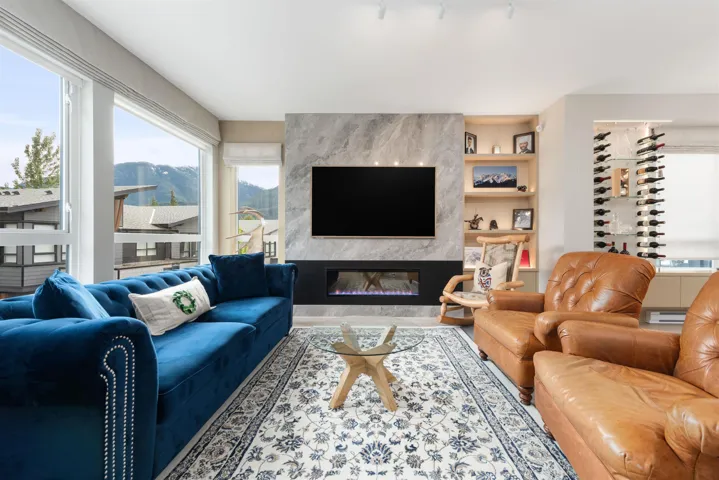 Living room featuring a fireplace and wood finished floors
