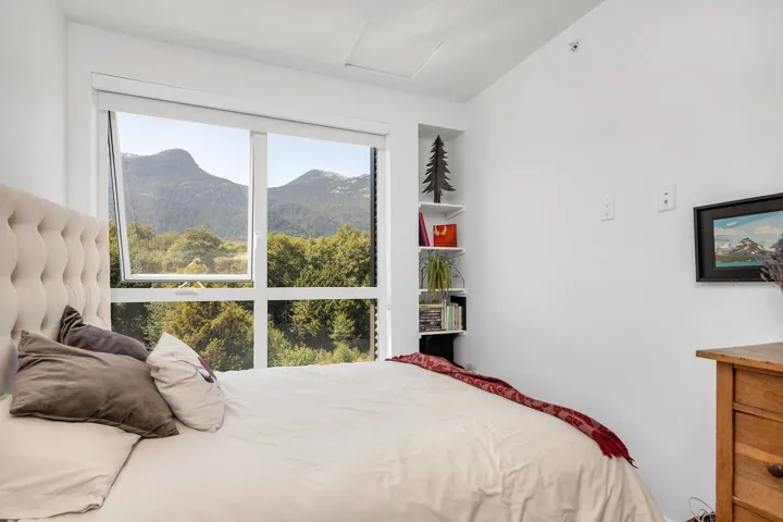 Bedroom with a mountain view