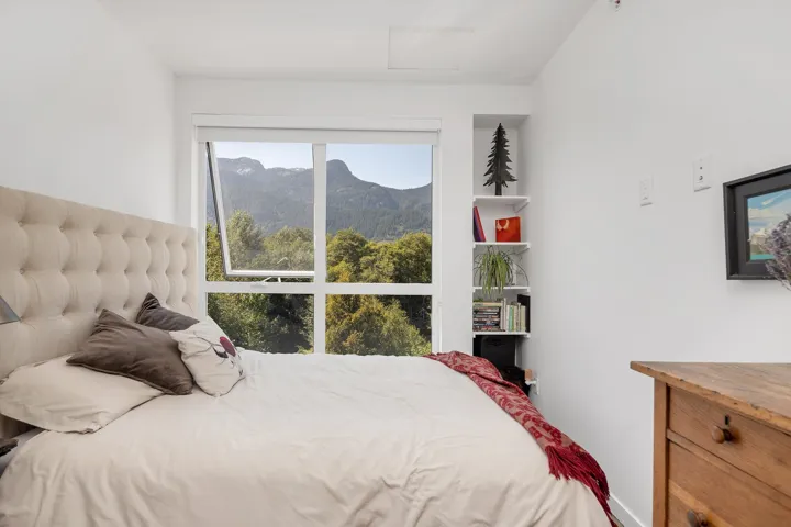 Bedroom with a mountain view