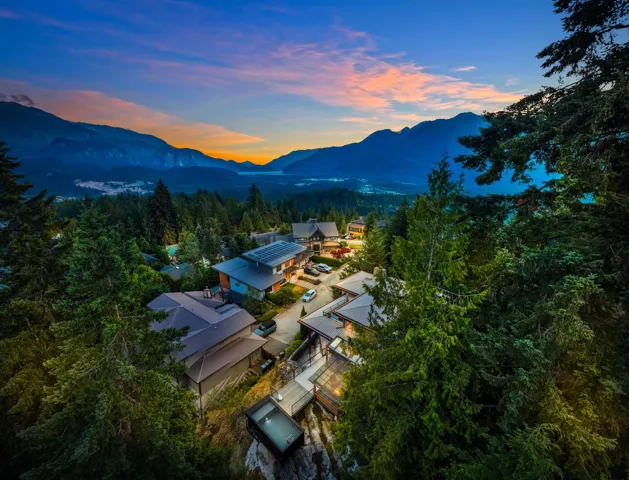 Elevated mountain and valley scenery