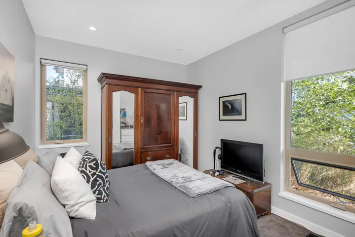 Bedroom with carpet and recessed lighting