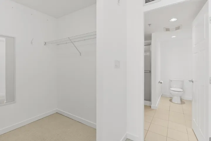 Walk in closet to Bathroom