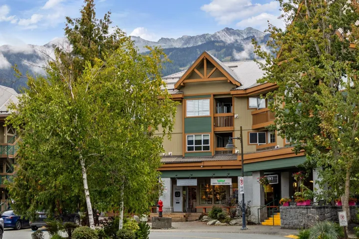 View of building exterior with a mountain view