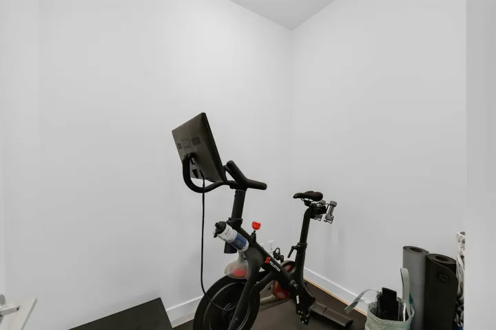 Workout area with baseboards