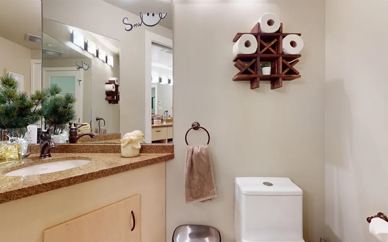 Bathroom with vanity and toilet
