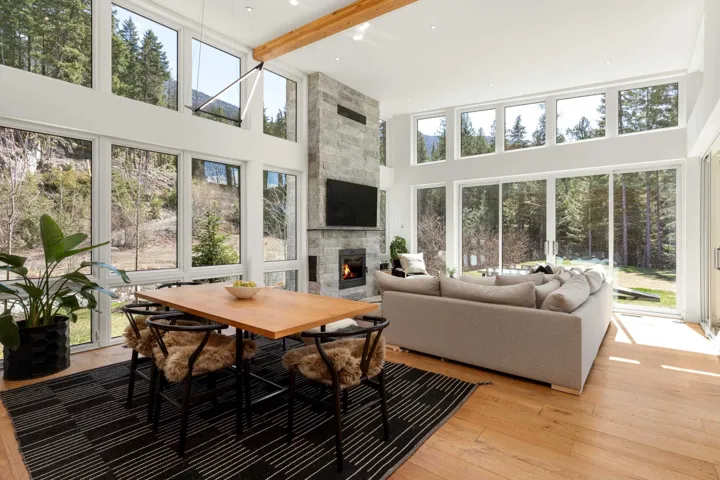 Vaulted ceilings featuring exposed timber beams