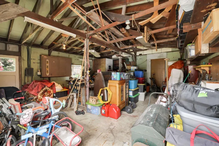 Garage featuring electric panel