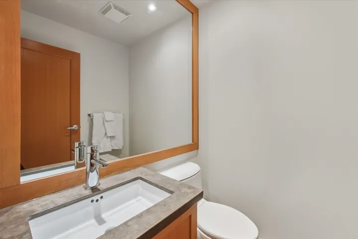 Bathroom with vanity and toilet