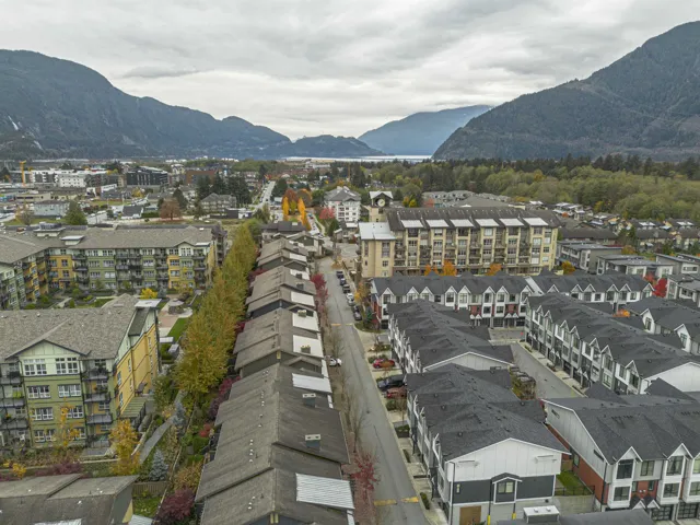 Aerial view of a mountainous background