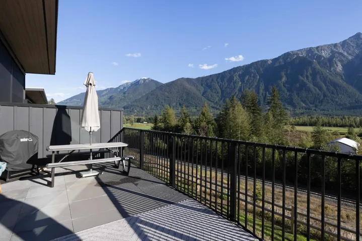 Balcony with a mountain view