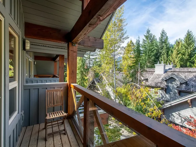 Balcony with view of scattered trees