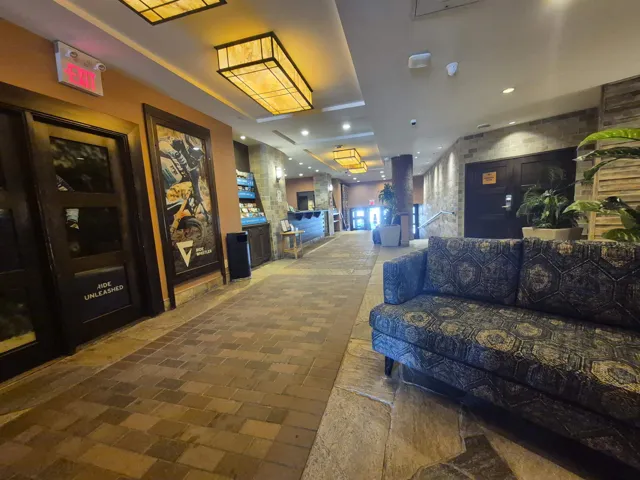 Community lobby featuring recessed lighting