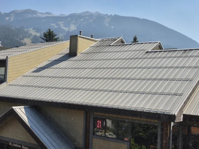 Exterior view of a mountainous background