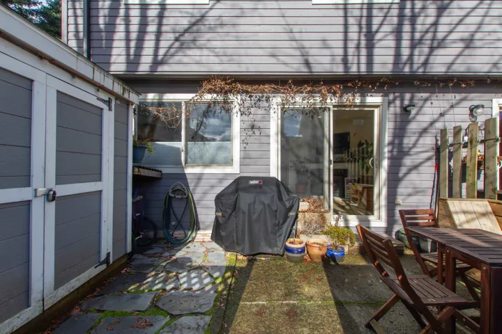 View of patio / terrace featuring area for grilling and storage shed 8'x4'