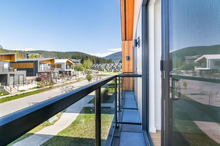 Balcony with a mountain view