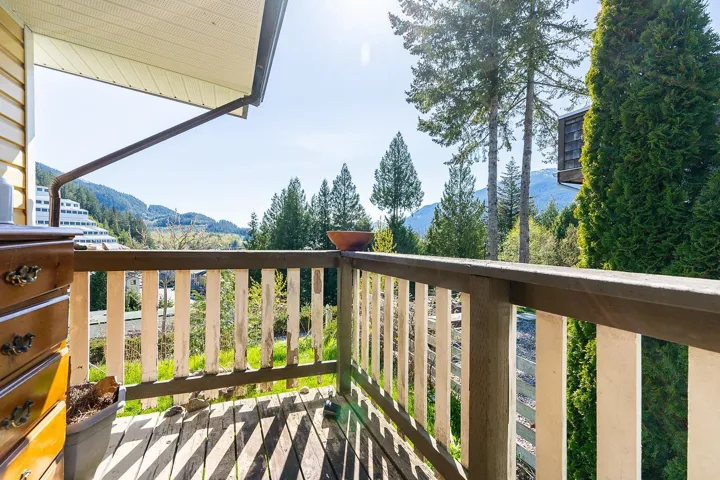 Balcony with a mountain view
