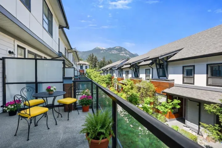 Virtually staged balcony off living room