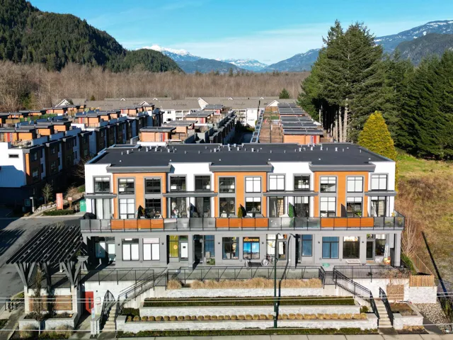 Rear view of property featuring a mountain view