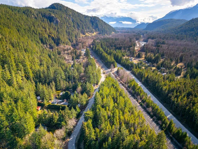 Aerial view featuring a mountain view and a view of trees