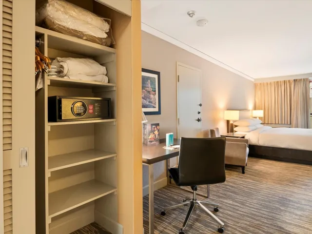 Bedroom with carpet and crown molding