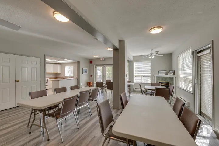 Common meeting room for parties and gatherings located on lobby floor.