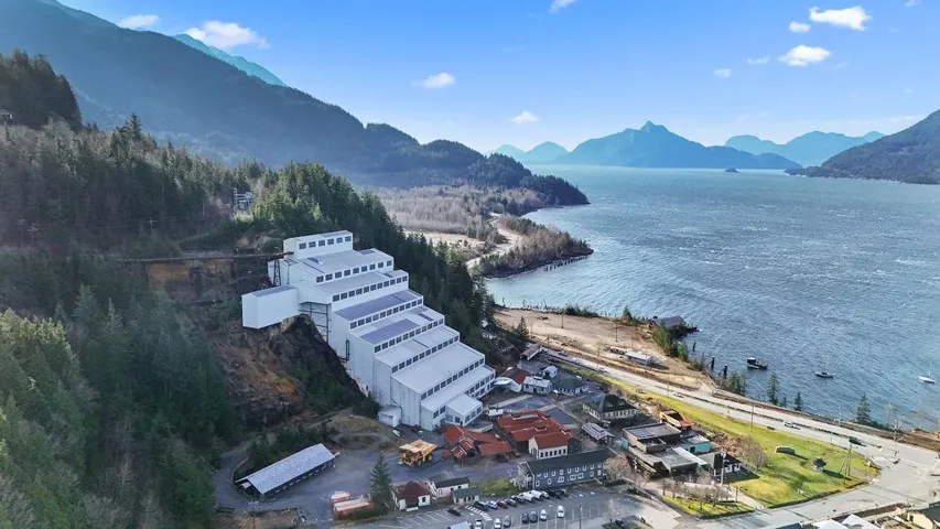 Drone / aerial view of a water and mountain view