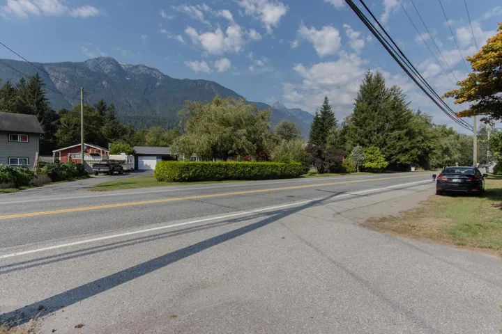 View of asphalt street with a mountain view