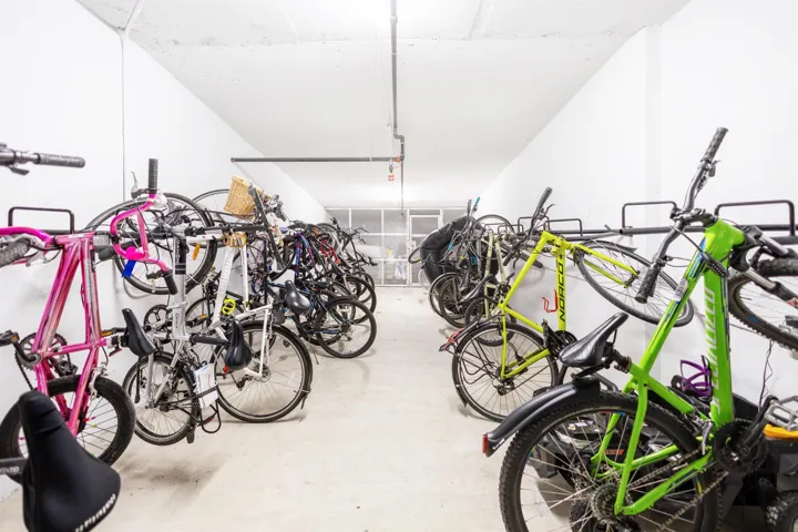 Garage featuring bike storage