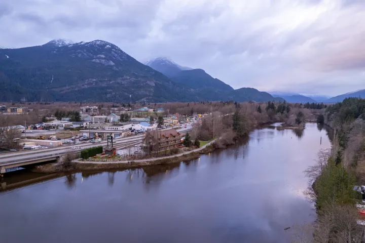 Water view with a mountainous background