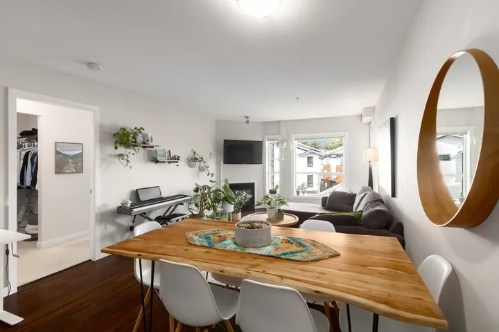 Dining and fireplace