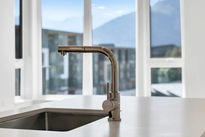Kitchen view of a sink
