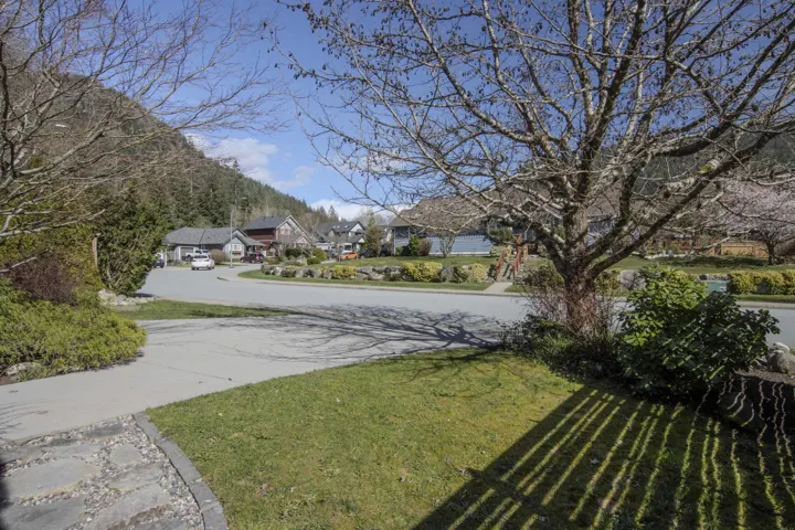 View of the street from the driveway