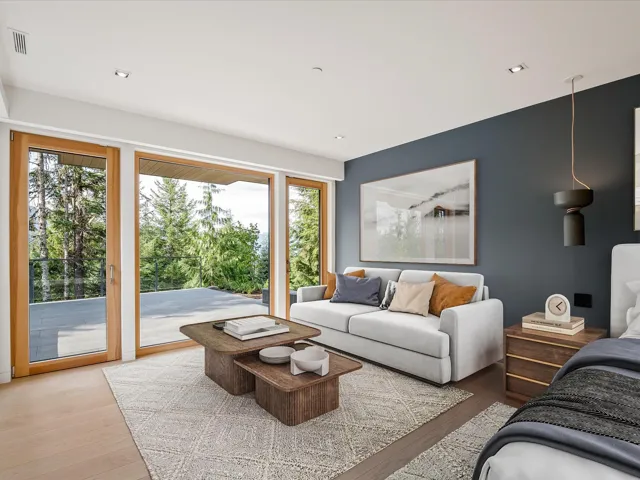 Living room featuring light wood-style floors