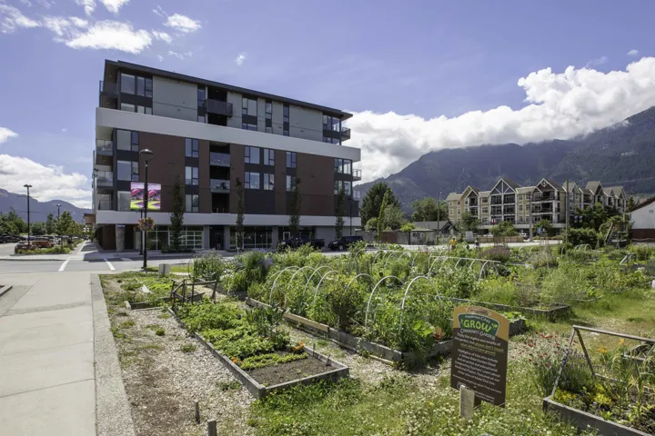 View of building exterior with a mountain view