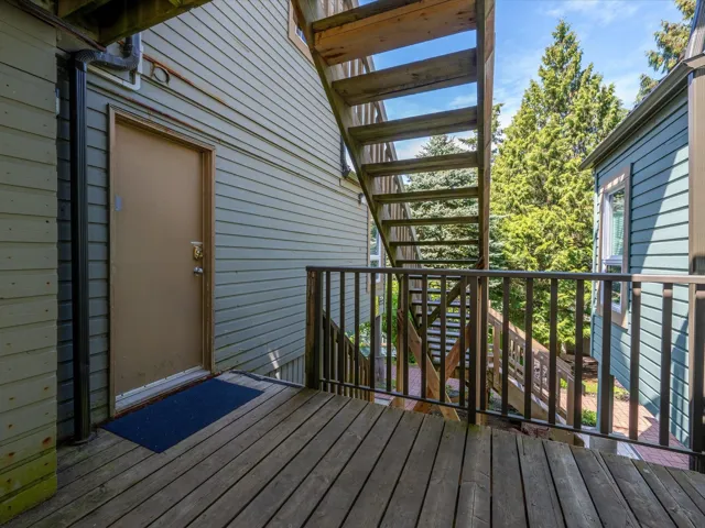 Wooden deck with stairway