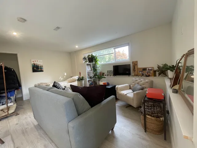 Living room with wood finished floors