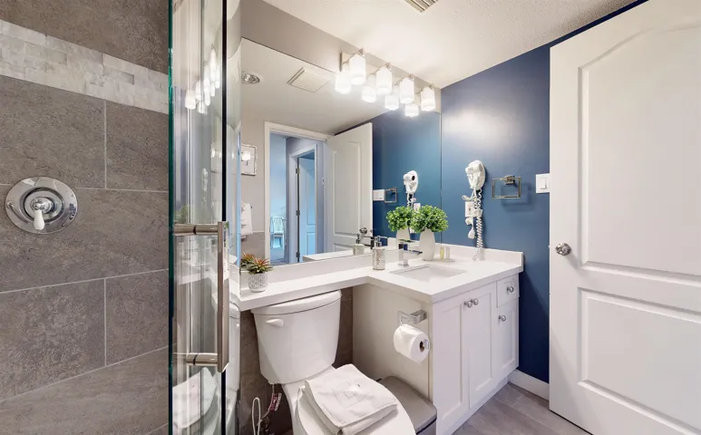 Full bath with toilet and vanity