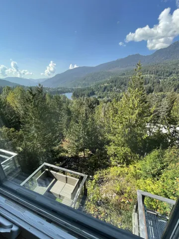 View of mountain backdrop featuring a heavily wooded area
