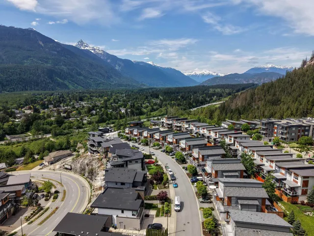 Mountain valley setting with a community of contemporary residences
